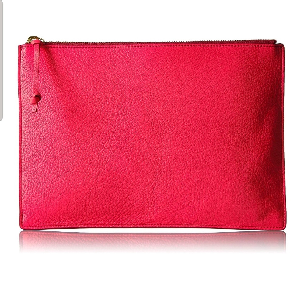 Fossil Emma Leather Tech Pouch Bright Coral